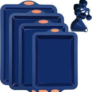 Silicone Baking Pans Set, 4 Pieces Nonstick Bakeware Set with Baking Pans